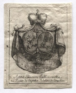 [JABŁONOWSKA Anna née Sapieha]. Anne Princesse Jablonowska neé P-cesse de Sapieha Palatine de Braclau.