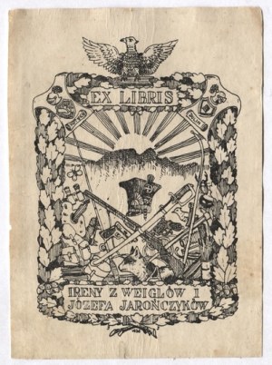 [JAROÑCZYKOWIE Irena and Józef]. Ex libris of Irena (née Weigl) and Józef Jarończyk.