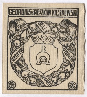 S. Jakubowski's exlibris for J. Kieszkowski, 1921.