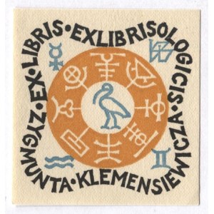 Ekslibris T. Przypkowskiego dla Z. Klemensiewicza, 1940.