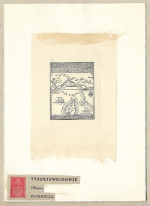 The exlibris of S. Tyszkiewicz for his wife V. Lenzi (larger version)