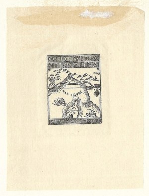The exlibris of S. Tyszkiewicz for his wife V. Lenzi (smaller version)
