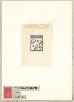 The exlibris of S. Tyszkiewicz for his wife V. Lenzi (smaller version)
