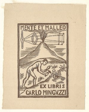 An exlibris by S. Tyszkiewicz for C. Minguzzi.