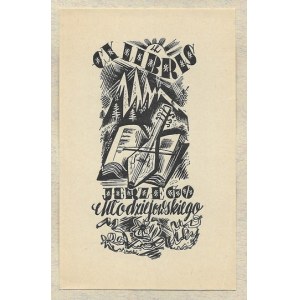 Ekslibris W. Gawęckiego dla J. Młodziejowskiego. 1945