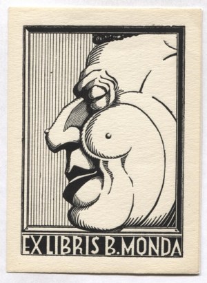 A. Birkenmajer's exlibris for B. Monda, 1929.