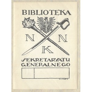 Ekslibris Z. Loreca dla Bibliot. Sekretariatu Generalnego NKN.