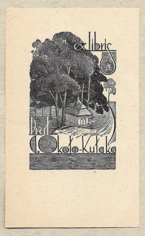 Ex-libris by V. Khasevich for Rev. A. Okulak. 1938.
