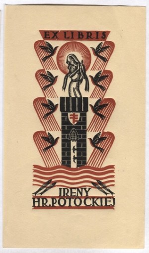 An ex-libris by S. Ostoi-Chrostowski for I. Potocka. 1929.