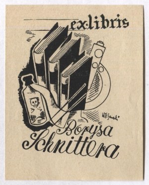 The ex-libris of W. Gawęcki for B. Schnitter, 1937
