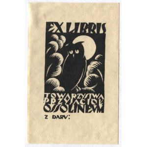 Ekslibris Z. Kinastowskiego dla Towarzystwa Przyjaciół Ossolineum z 1929.