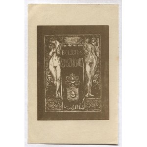 Ekslibris K. Brandla dla Samuela Tyszkiewicza w drzeworycie z 1920.