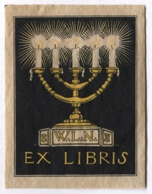 E. Okunia's exlibris for the Grand National Lodge. Ca. 1937.