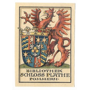 [PŁOTY]. Bibliothek Schloss Plathe Pommern.