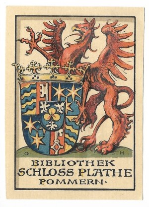 [PLATHE]. Bibliothek Schloss Plathe Pommern.
