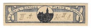 [PLATHE]. Ex Libris Schloss Plathe Pommern.