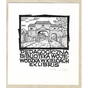 Ekslibris Z. Dolatowski für Pädagog. Bibliot. Woiwodschaftsbibliothek in Kielce von 1973