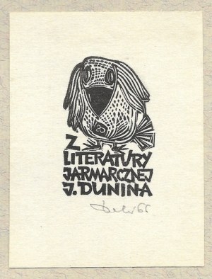 An ex-libris by Z. Dolatowski for J. Dunin, 1965.