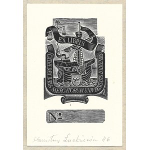 ŁUCKIEWICZ Stanisław (1900-1989) - Ex libris Cathedra Iuris Mercatorum Universitatis Lodzensis.