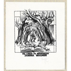 ŁUCZAK Wojciech (ur 1946) - Ex libris - in memoriam Janina Wagner.