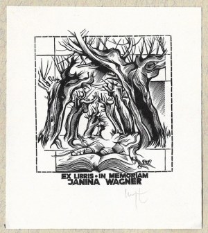 ŁUCZAK Wojciech (b. 1946) - Ex libris - in memoriam Janina Wagner.