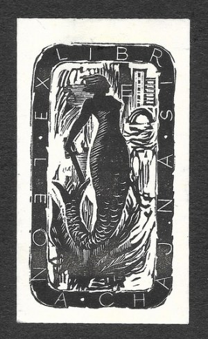 MŁODZIANOWSKI Adam (1917-1985) - Ex libris of Leon Chajn.