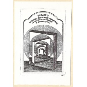 STRZAŁKOWSKI Zbigniew (1932-2017) - Ex libris Miejskiej Biblioteku Publicznej im. Jerzego Szaniawskiego w Zduńskiej Woli...