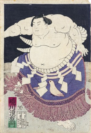 Utagawa Kuniaki II (1835-1888), sumo wrestler Sakaigawa Namiemon, Japan, 1878.