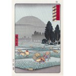 Utagawa Hiroshige (1797 - 1858), Prowincja Hoki,Ono, daleki widok na górę Daisen, z serii: z serii: 