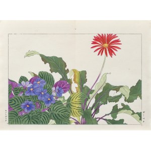 Tanigami Konan (1879-1928), Fiołek i gerbera, wyd. Unsodo, Kioto/Japonia, 1917 r.