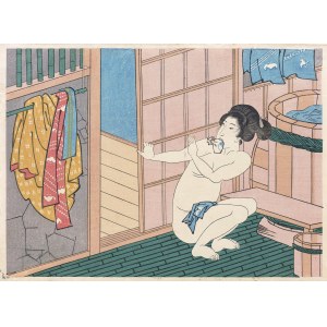 Utagawa Kuniyoshi (1798 - 1861), Naga gejsza w łaźni, z serii: Klejnot Nohikage, Japonia, przed 1960 r.