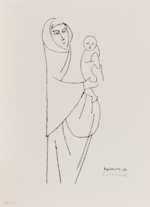 Tadeusz Kulisiewicz (1899 Kalisz - 1988 Warsaw), Mother with a Child, 1974