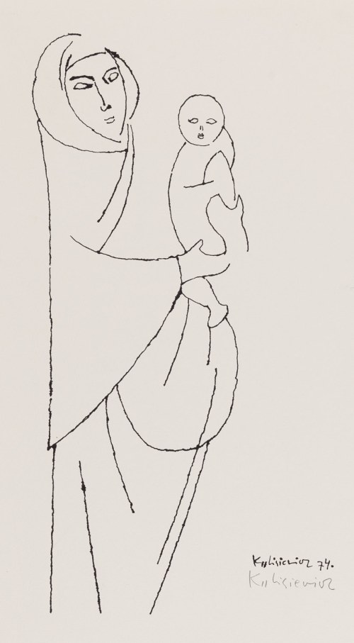 Tadeusz Kulisiewicz (1899 Kalisz - 1988 Warszawa), Mother with a Child, 1974