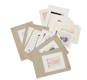 Henryk Plóciennik (1933 Lodz - 2020 ), Collection of 23 exlibrises, second half of 20th century.