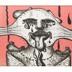 Pinchas Burstein \ Maryan (1927 Nowy Sącz - 1977 Nowy Jork), Surrealistyczna twarz, 1975