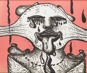 Pinchas Burstein `Maryan (1927 Nowy Sacz - 1977 New York), Surrealist face, 1975.