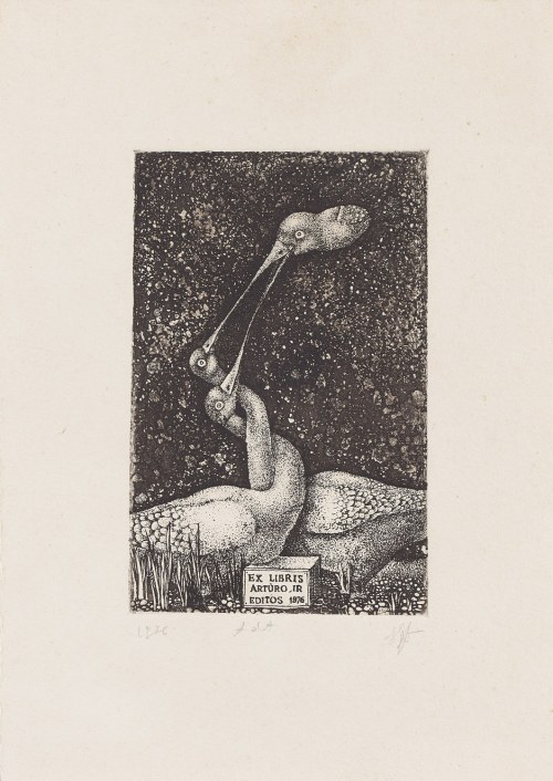 Stasys Eidrigevicius (ur. 1949, Mediniszki na Litwie), Ekslibris, 1976