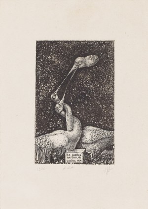 Stasys Eidrigevicius (b. 1949, Medinishki, Lithuania), Exlibris, 1976