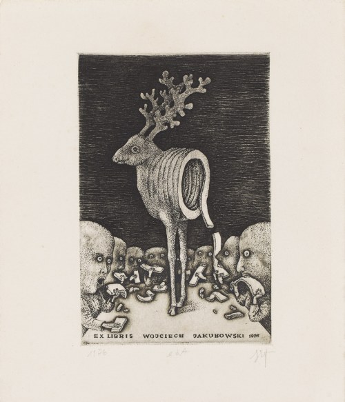 Stasys Eidrigevicius (ur. 1949, Mediniszki na Litwie), Ekslibris, 1976