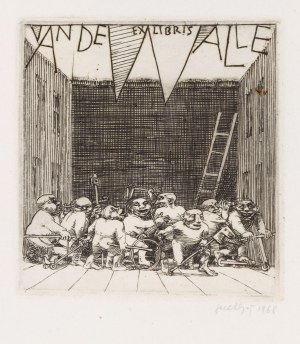Jacek Gaj (1938 Krakow - 2021 ), Ex libris, 1968