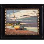 Unknown ARTIST, Fishing boats on shore; 1933 / 35 (?)
