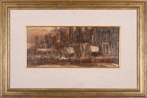 Unknown ARTIST; 20th century, Winter landscape with buildings