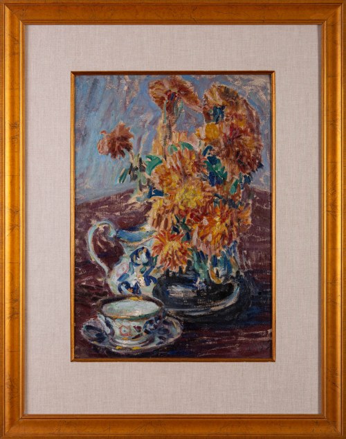 Ludwik MISKY (1884-1938), Chryzantemy w wazonie