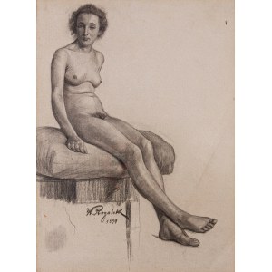 Karol ROGALSKI (1878 - ?), Akt siedzącej kobiety; 1899