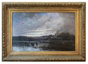Adolf Stademann (1824 Munich - 1895 there), Winter landscape - painting
