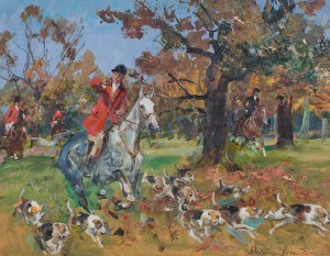 Wojciech Kossak (1856 Paris - 1942 Krakow), Hunting par force
