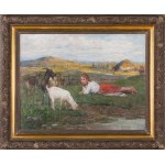 Antoni Kozakiewicz (1841 Kraków - 1929 tamże), Dziewczynka z kozami, 1912