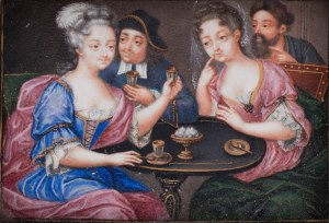Artist unspecified (18th/19th century), Society at the Table, miniature