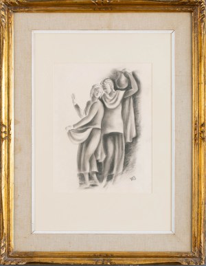 Wacław Borowski (1885 Łódź - 1954 there), Couple with a Jug