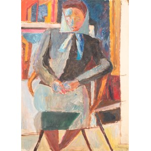 Józef Jarema (1900 Stary Sambor - 1974 Monachium), Portret siedzącej kobiety, 1948
